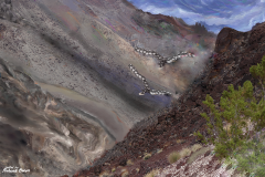 A photomanipulation digital painting fantasy. From photo taken from outside Death Valley